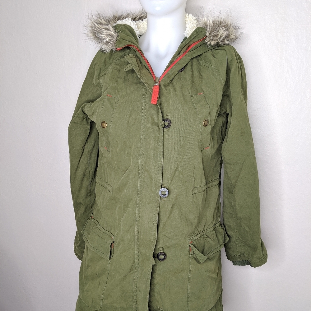 Boden Johnnie B || Green Sherpa Lined Jacket Hood